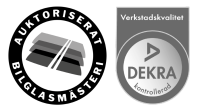 Auktoriserat bilglasmästeri, kontrollerat av Dekra